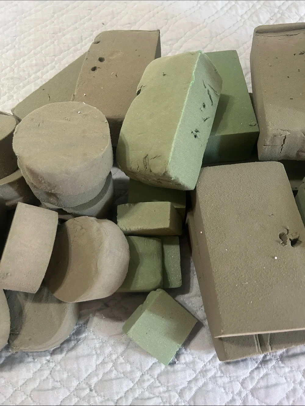 Assorted Floral Foam Blocks & Cylinders - Sage Green Craft Foam